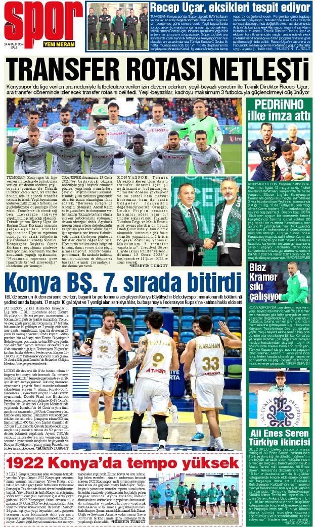 24 Aralık 2024 Yeni Meram Gazetesi
