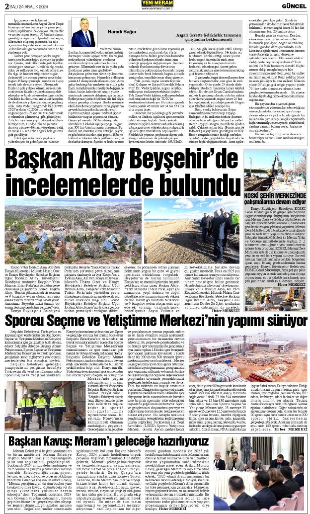 24 Aralık 2024 Yeni Meram Gazetesi
