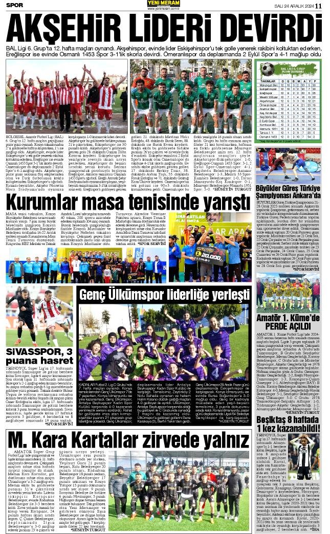 24 Aralık 2024 Yeni Meram Gazetesi
