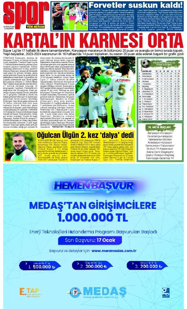 25 Aralık 2024 Yeni Meram Gazetesi