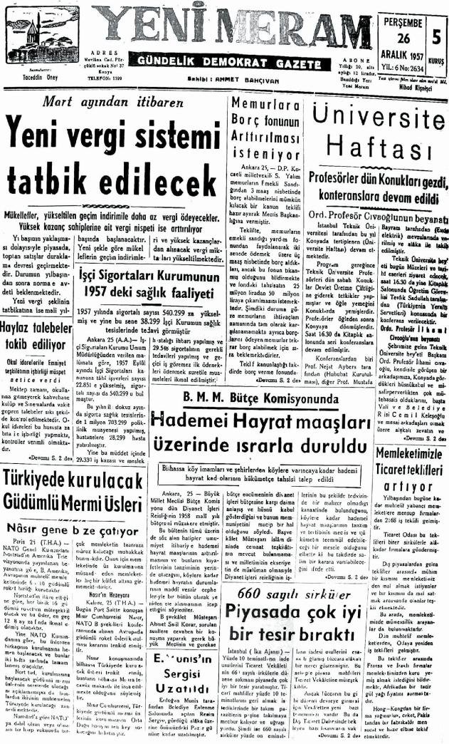 26 Aralık 2024 Yeni Meram Gazetesi
