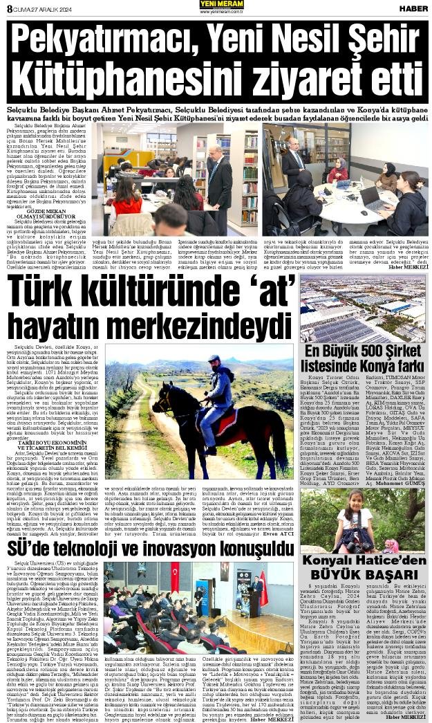 27 Aralık 2024 Yeni Meram Gazetesi
