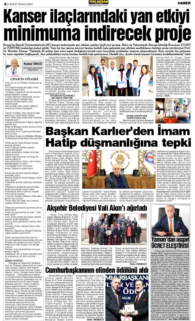 27 Aralık 2024 Yeni Meram Gazetesi
