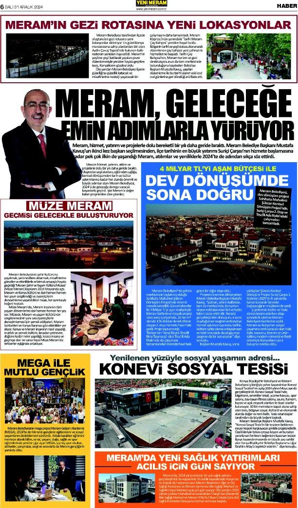 31 Aralık 2024 Yeni Meram Gazetesi
