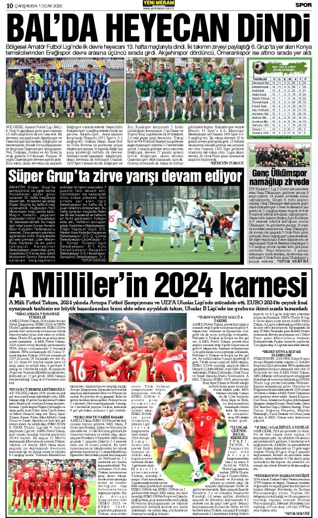 1 Ocak 2025 Yeni Meram Gazetesi
