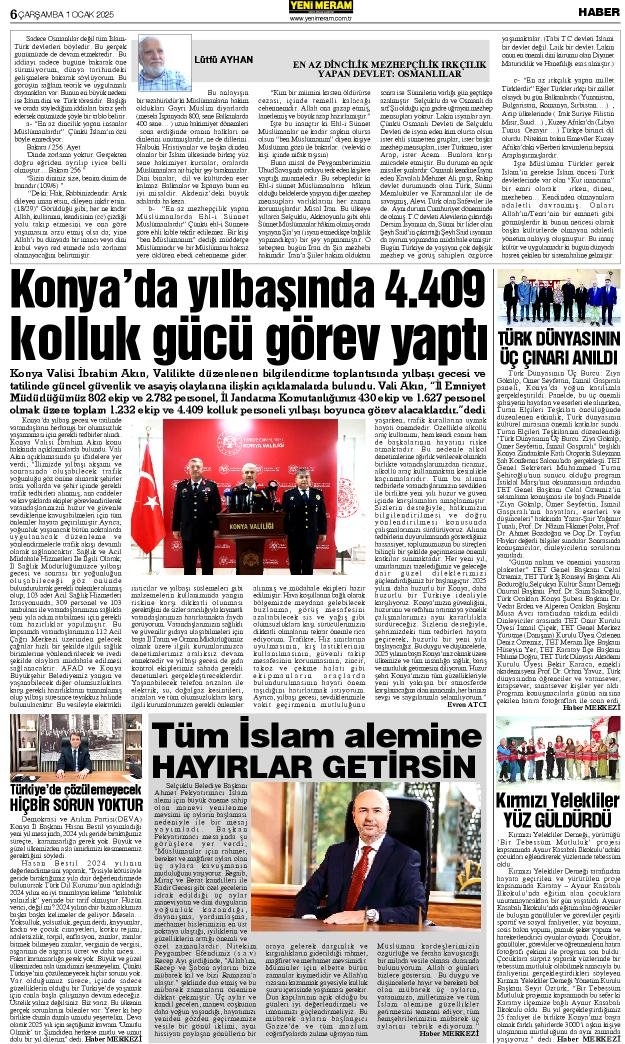 1 Ocak 2025 Yeni Meram Gazetesi
