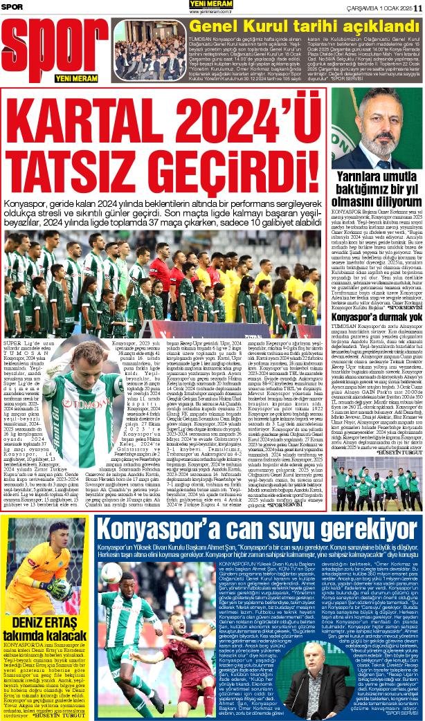 1 Ocak 2025 Yeni Meram Gazetesi
