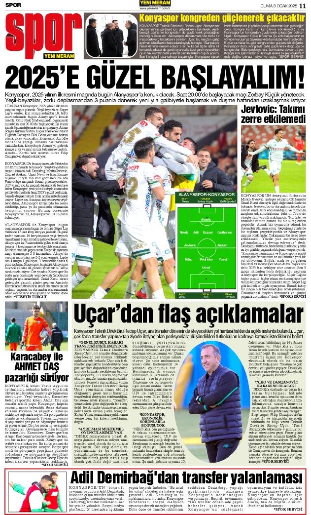 3 Ocak 2025 Yeni Meram Gazetesi
