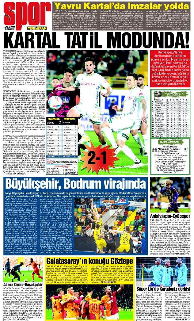 4 Ocak 2025 Yeni Meram Gazetesi