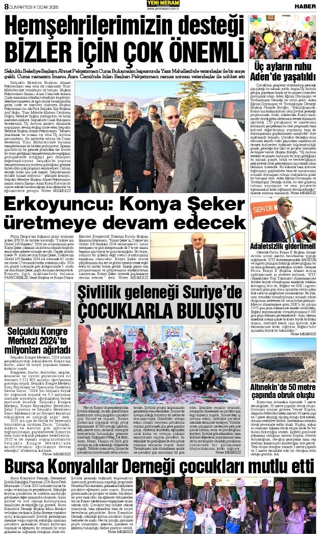 4 Ocak 2025 Yeni Meram Gazetesi