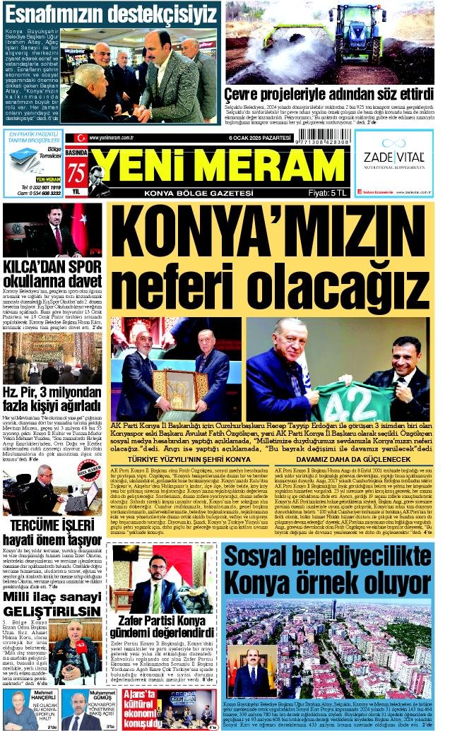 6 Ocak 2025 Yeni Meram Gazetesi
