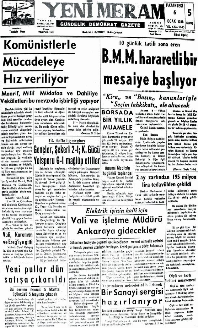 6 Ocak 2025 Yeni Meram Gazetesi
