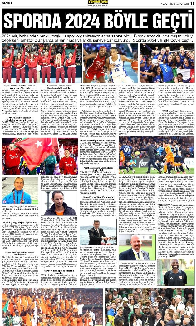 6 Ocak 2025 Yeni Meram Gazetesi
