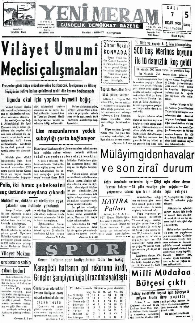 7 Ocak 2025 Yeni Meram Gazetesi
