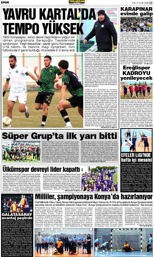 7 Ocak 2025 Yeni Meram Gazetesi
