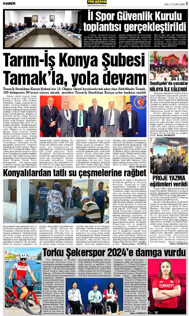 7 Ocak 2025 Yeni Meram Gazetesi
