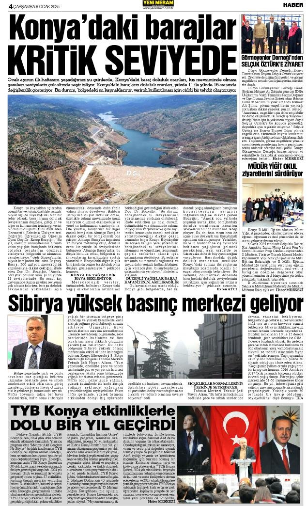 8 Ocak 2025 Yeni Meram Gazetesi
