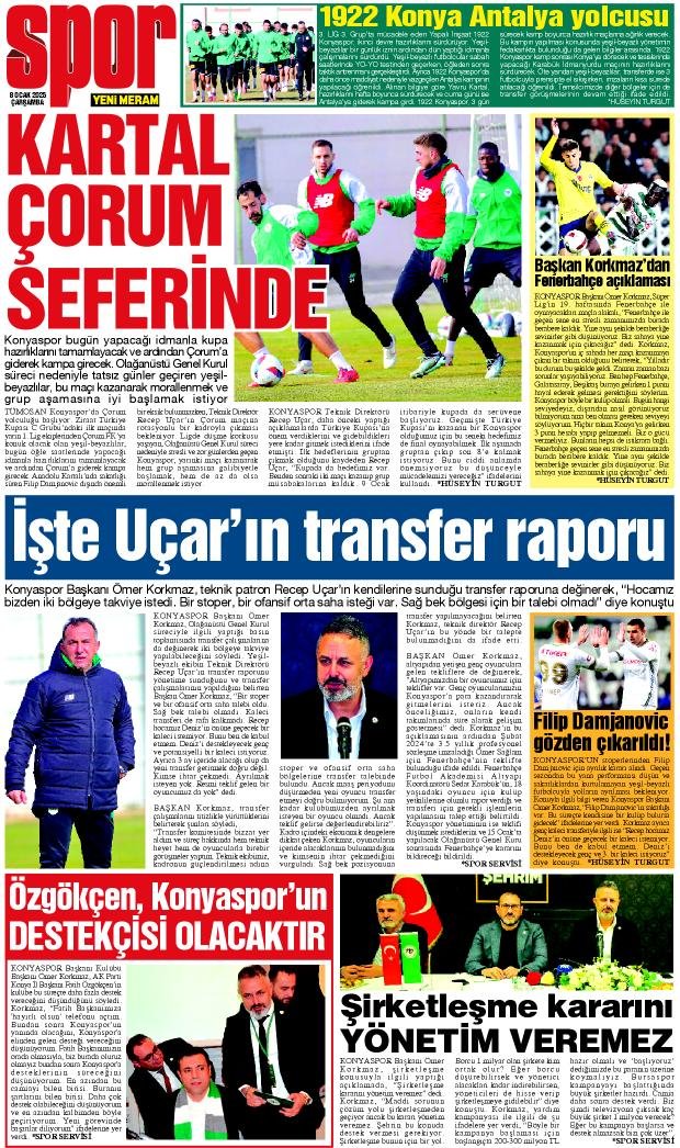 8 Ocak 2025 Yeni Meram Gazetesi
