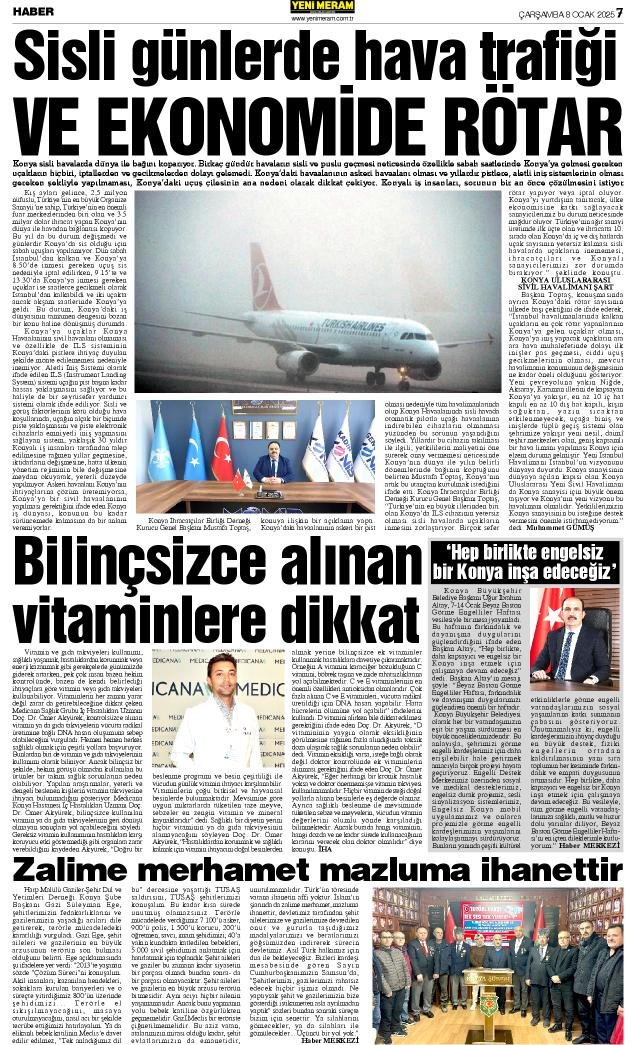 8 Ocak 2025 Yeni Meram Gazetesi
