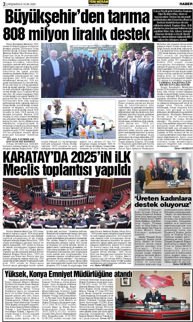 8 Ocak 2025 Yeni Meram Gazetesi
