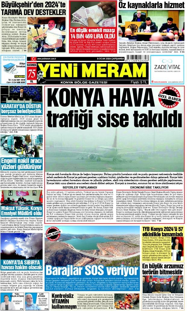 8 Ocak 2025 Yeni Meram Gazetesi
