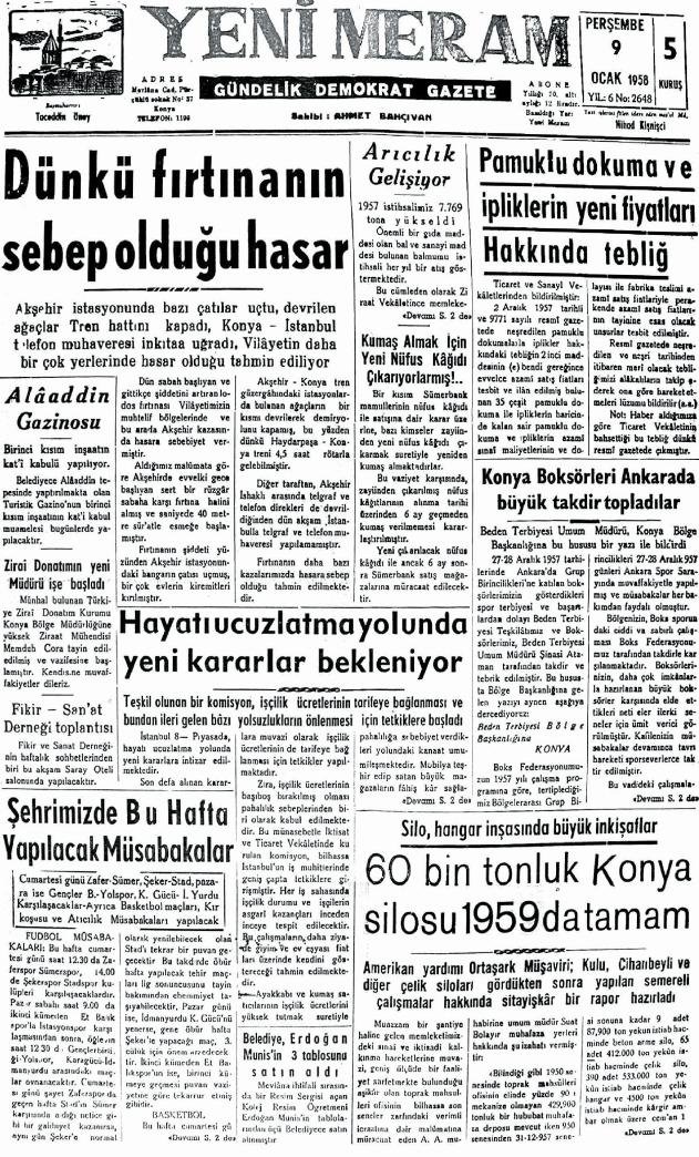 9 Ocak 2025 Yeni Meram Gazetesi
