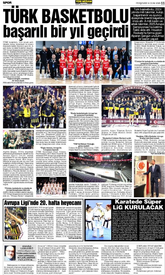 9 Ocak 2025 Yeni Meram Gazetesi
