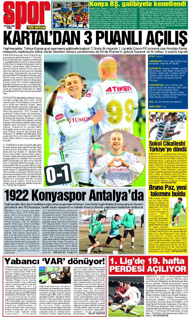 10 Ocak 2025 Yeni Meram Gazetesi
