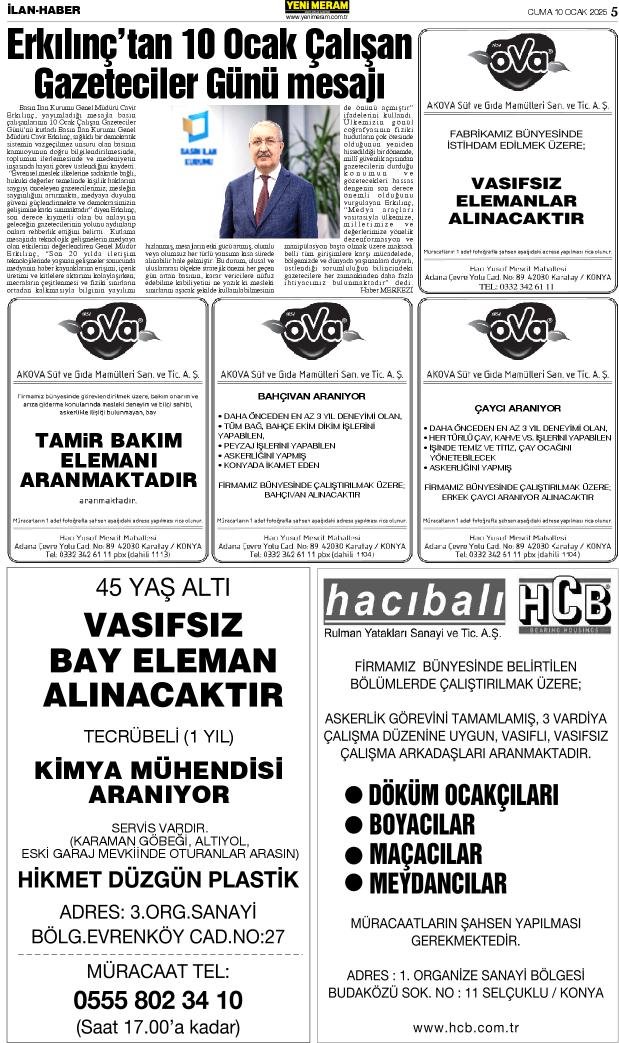 10 Ocak 2025 Yeni Meram Gazetesi
