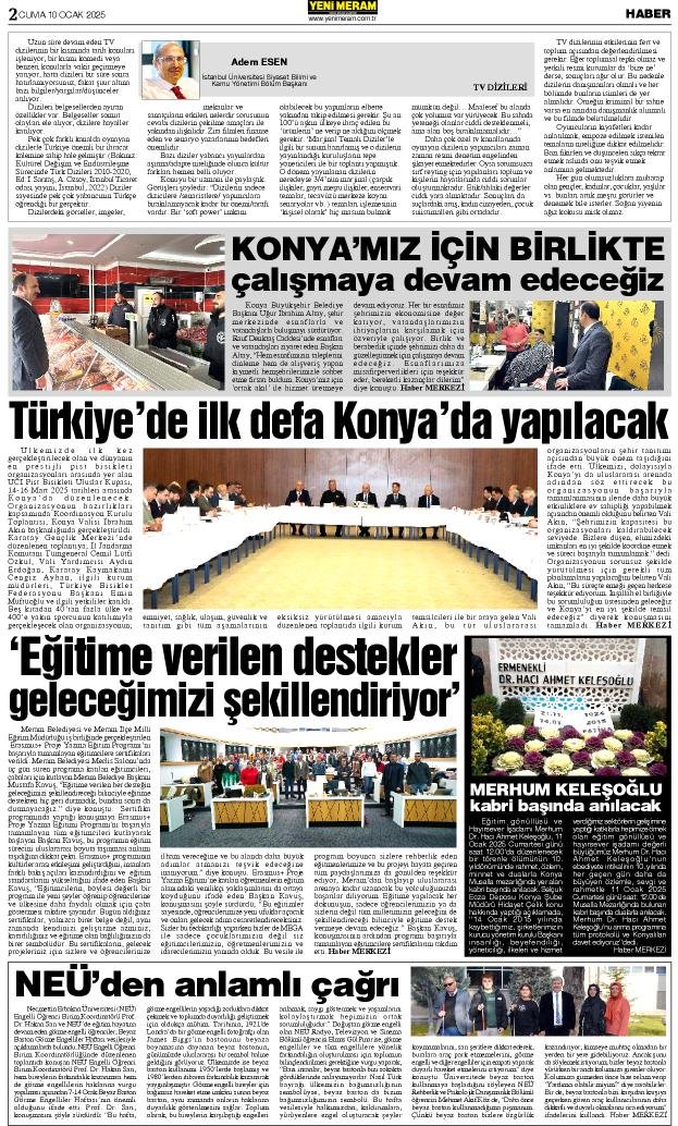 10 Ocak 2025 Yeni Meram Gazetesi
