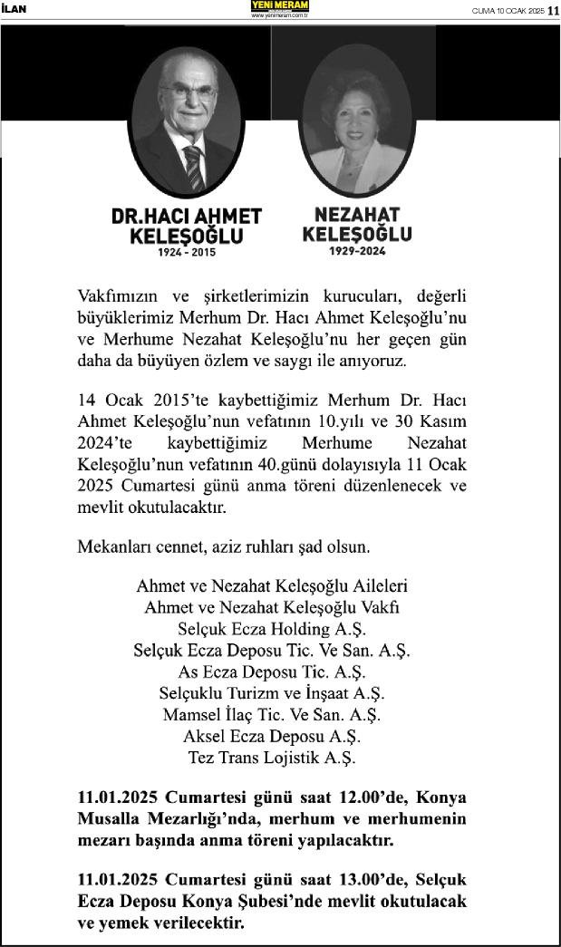 10 Ocak 2025 Yeni Meram Gazetesi
