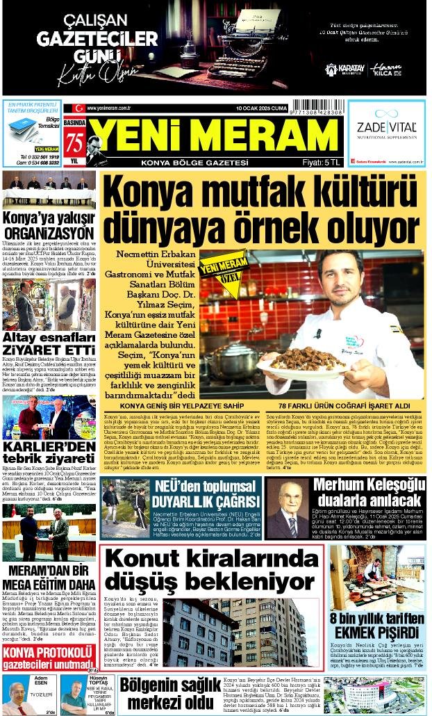 10 Ocak 2025 Yeni Meram Gazetesi
