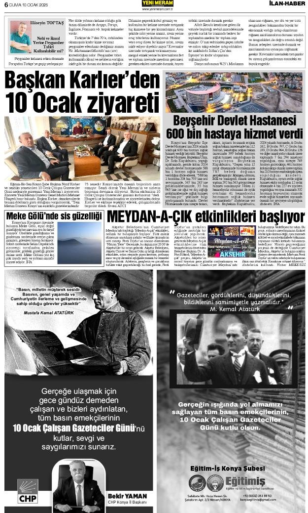 10 Ocak 2025 Yeni Meram Gazetesi
