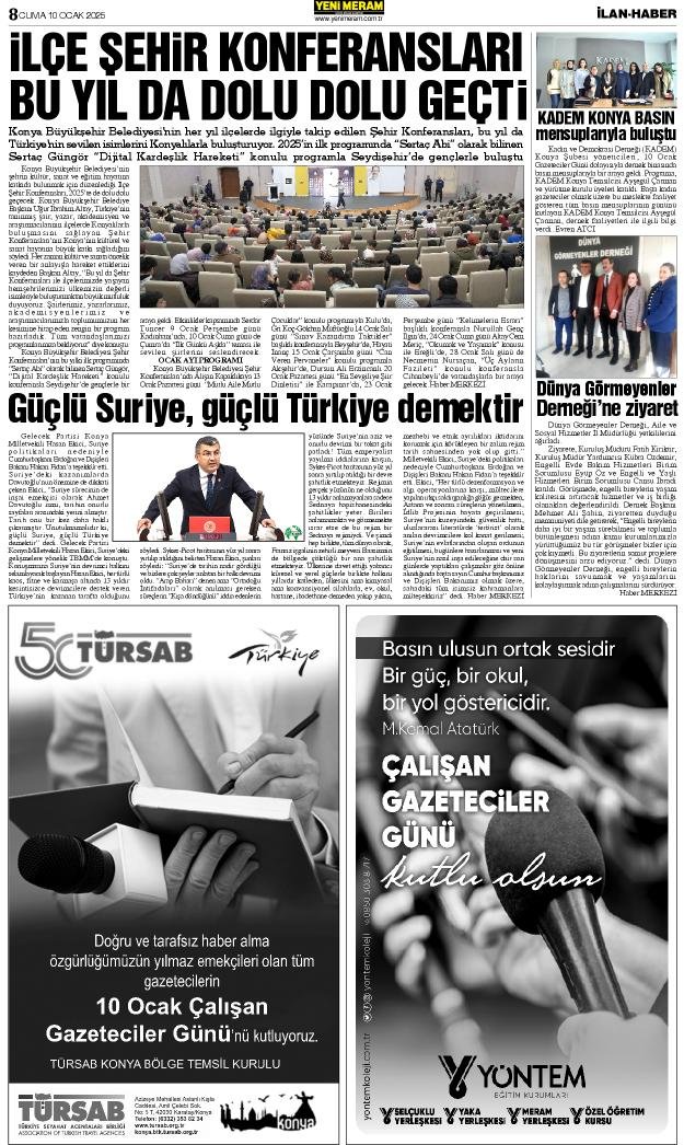 10 Ocak 2025 Yeni Meram Gazetesi
