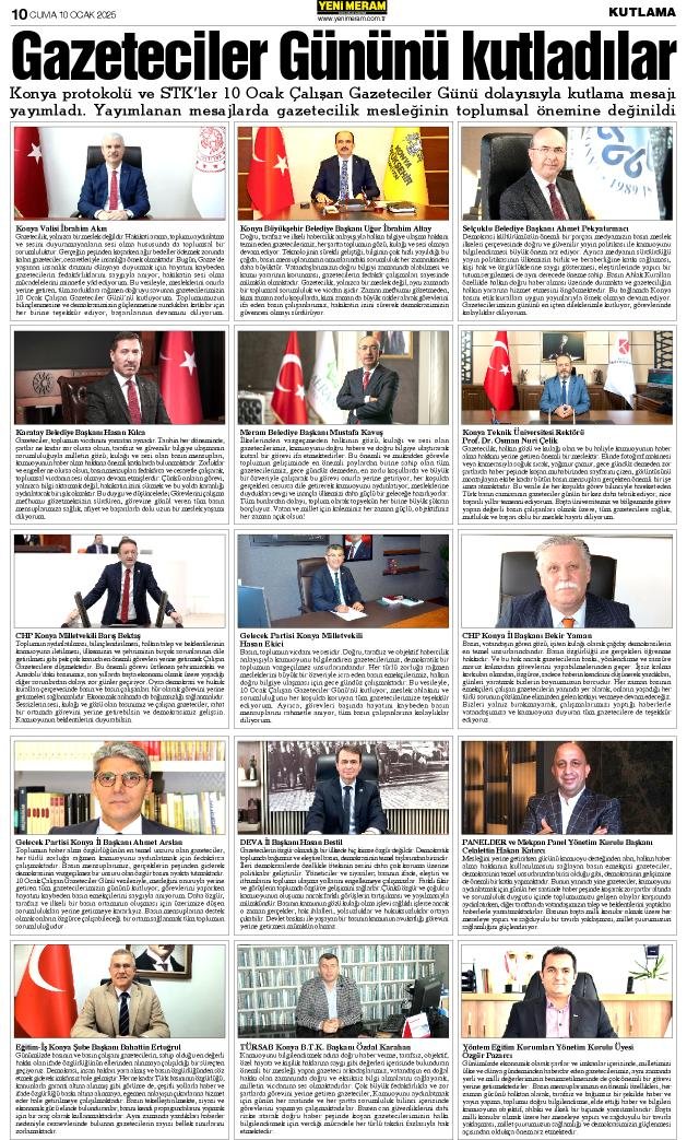 10 Ocak 2025 Yeni Meram Gazetesi
