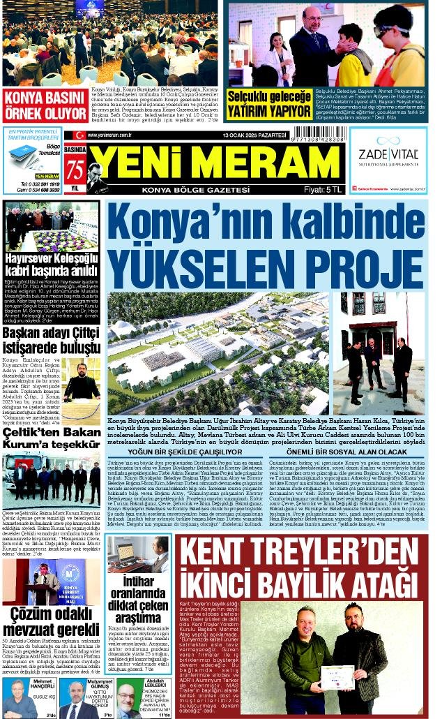 12 Ocak 2025 Yeni Meram Gazetesi
