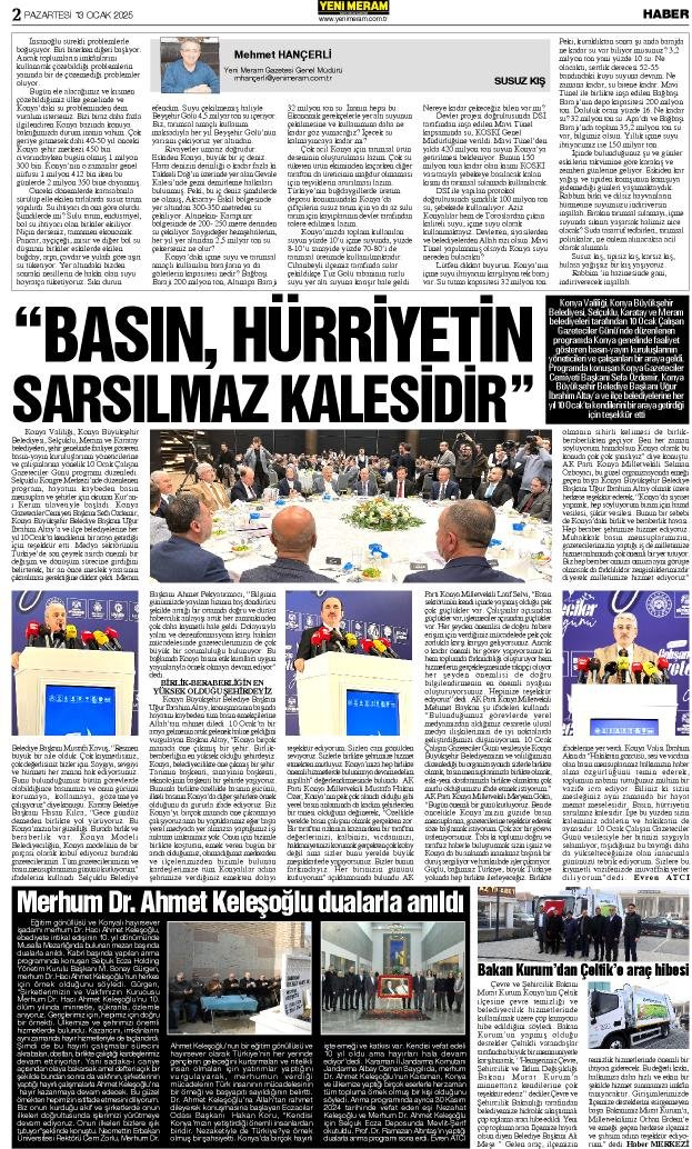 12 Ocak 2025 Yeni Meram Gazetesi
