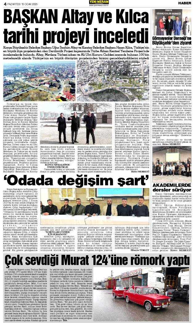 12 Ocak 2025 Yeni Meram Gazetesi
