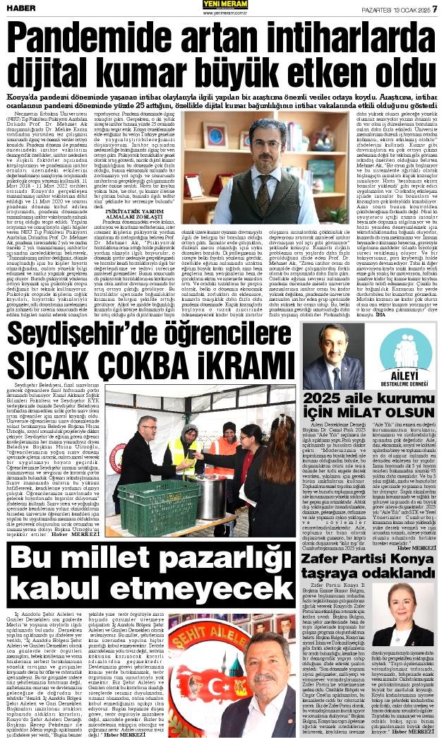 12 Ocak 2025 Yeni Meram Gazetesi
