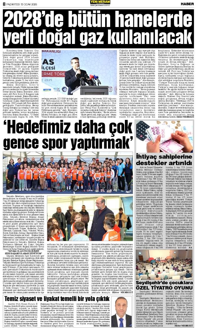 12 Ocak 2025 Yeni Meram Gazetesi
