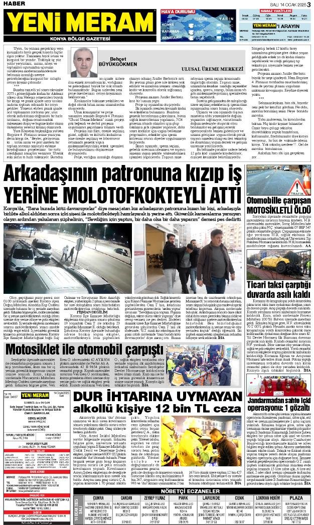 14 Ocak 2025 Yeni Meram Gazetesi
