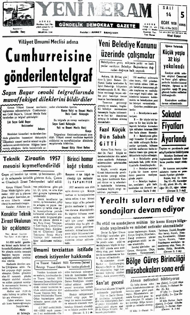 14 Ocak 2025 Yeni Meram Gazetesi
