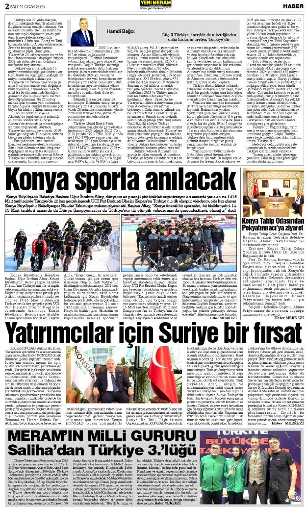 14 Ocak 2025 Yeni Meram Gazetesi
