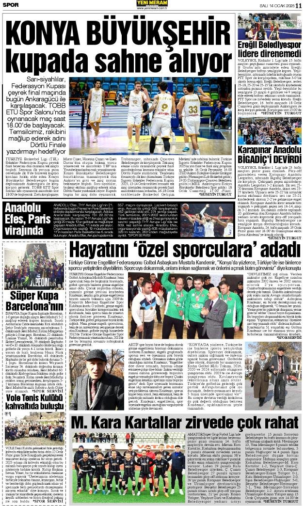 14 Ocak 2025 Yeni Meram Gazetesi
