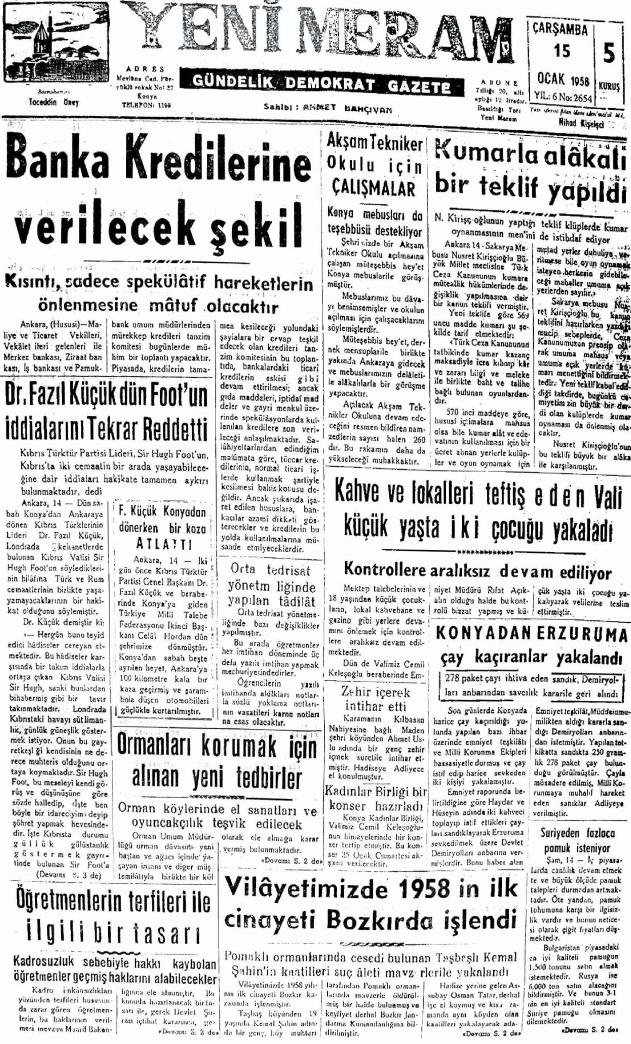 15 Ocak 2025 Yeni Meram Gazetesi
