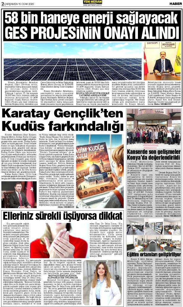 15 Ocak 2025 Yeni Meram Gazetesi
