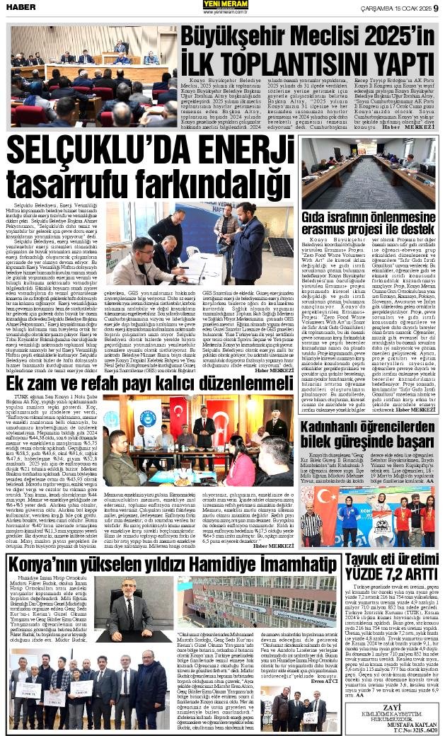 15 Ocak 2025 Yeni Meram Gazetesi
