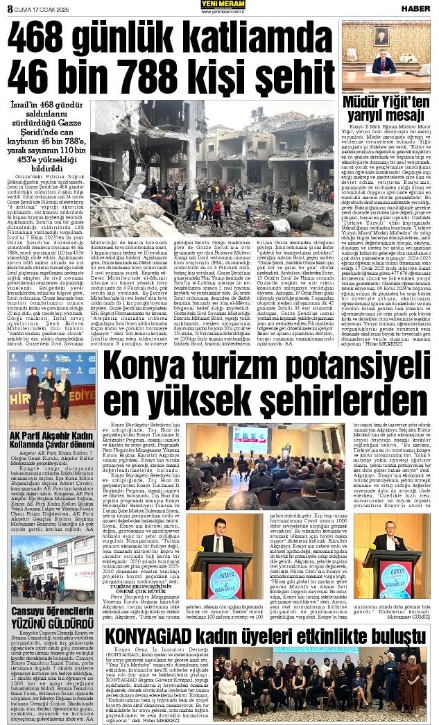 17 Ocak 2025 Yeni Meram Gazetesi
