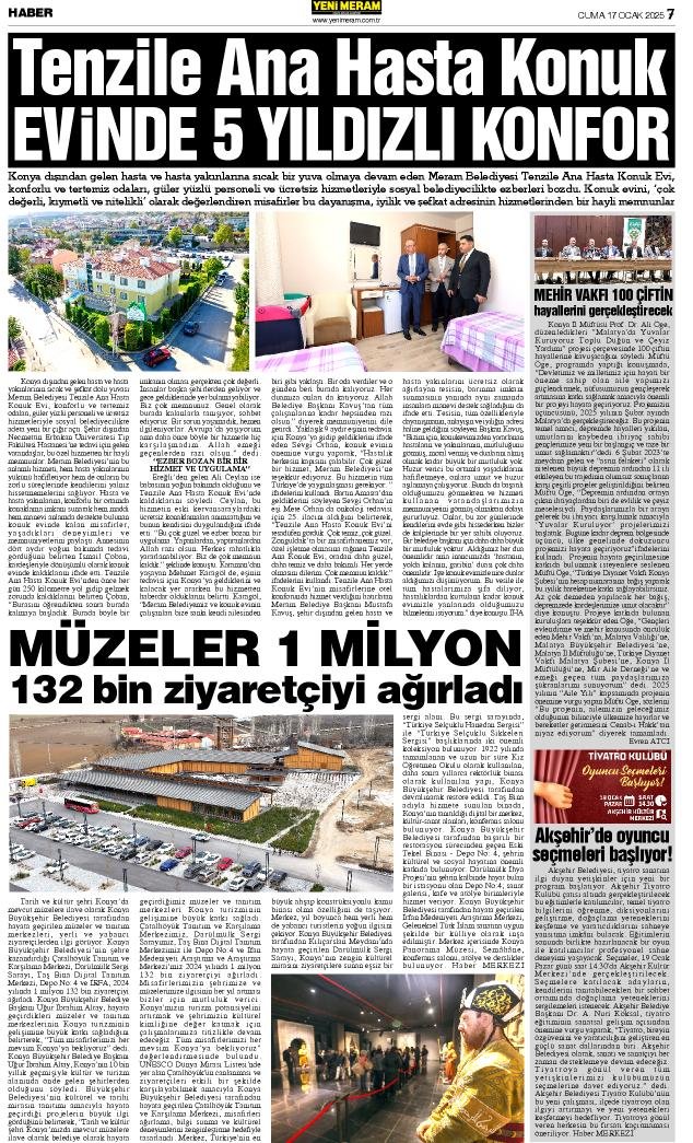 17 Ocak 2025 Yeni Meram Gazetesi
