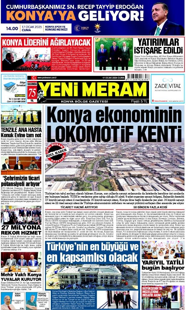 17 Ocak 2025 Yeni Meram Gazetesi
